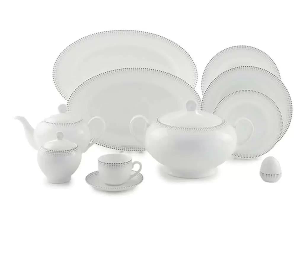 سرویس 102 پارچه چینی زرین-ایتالیا اف(گرد)-18 نفره-مون بلان مشکی-درجه یک     سرویس18 نفره